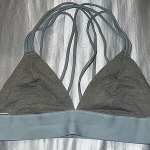 PINK Victoria's Secret Grey & Light Blue Strappy Triangle Bralette